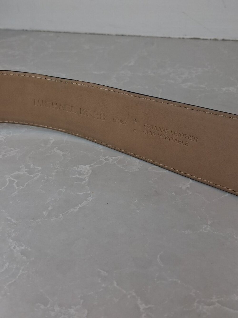 Michael Kors Grey Snakeskin Print Leather Belt Size L - Picture 5 of 5